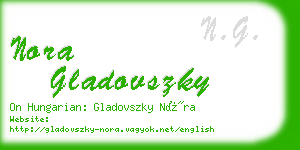 nora gladovszky business card